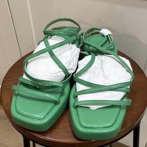 Green Strappy Gladiator Sandals